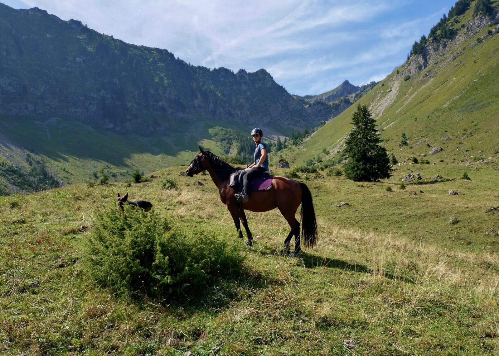 Ranch Cavalière en randonnée en montagne